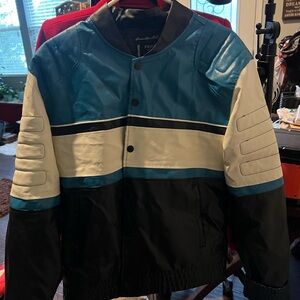 NYC Blue, White, and Black Bomber Jacket